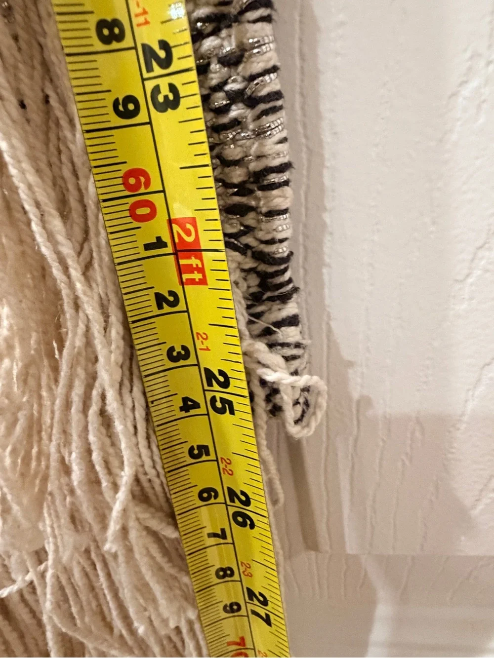 Neutral Black & Cream Woven Wall Hanging - Boho Home Decor